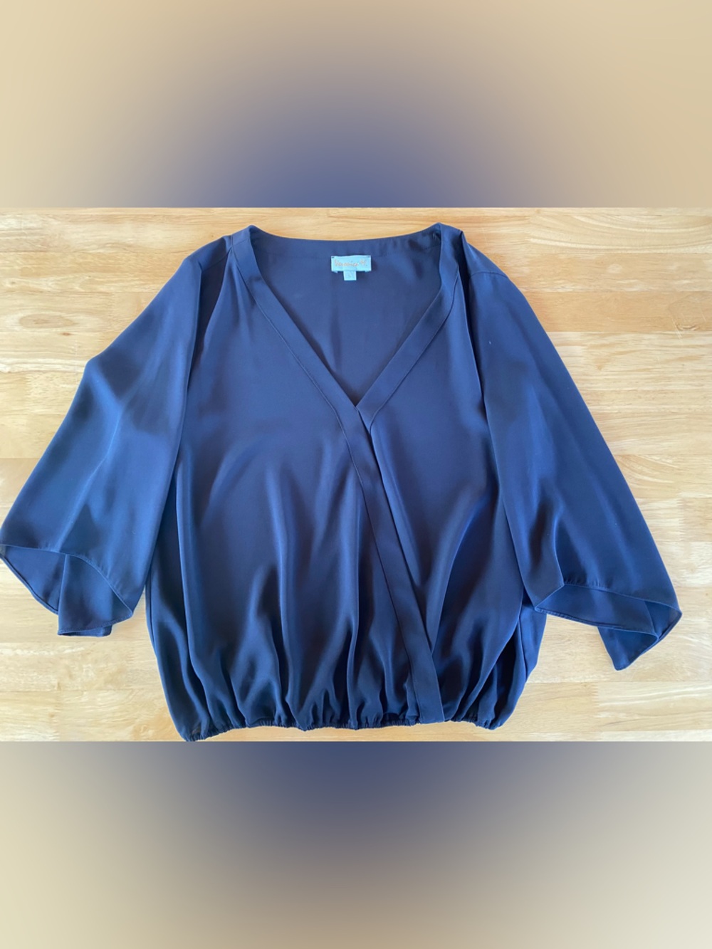 Veronica M Navy Surplice Top